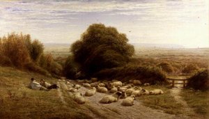 Die Sonnenseite des Hirtenlebens - In der Nähe von Eastbourne von William Snr. Luker