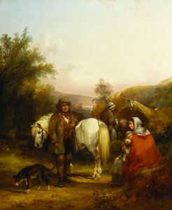 Ein Zigeunerlager an einer Lichtung in einer bewaldeten Landschaft