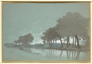 Kanalszene in der Nähe von Brügge, Belgien, 1875–80