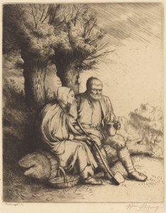 Mann und Frau unter einem Baum von William Strang