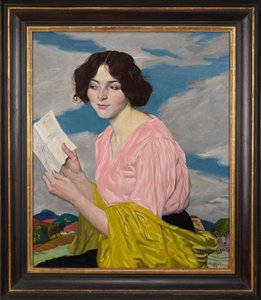 Der Liebesbrief (Porträt von Dora Labbette) ca. 1918 von William Strang