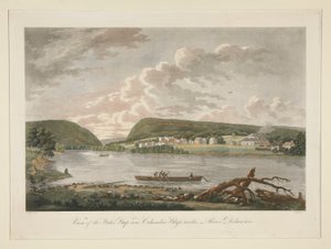 Ansicht des Water Gap und der Columbian Glassworks, Fluss Delaware