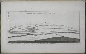 Stonehenge, ein Tempel, der den britischen Druiden wiederhergestellt wurde: Aussicht auf den Cursus und Stonehenge, von Norden von William Stukeley