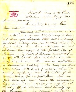 Brief von W. T. Sherman, Hauptquartier, Armee im Feld, Jackson, Mississippi, an [David D.] Porter, 19. Juli 1863 von William T. Sherman