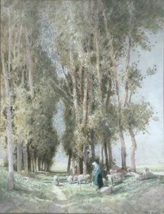 Eine Schäferin und ihre Herde, Holland von William Tatton Winter