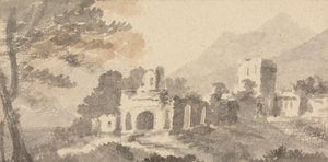 Italienische Landschaft mit Ruine eines Schlosses von William Taverner