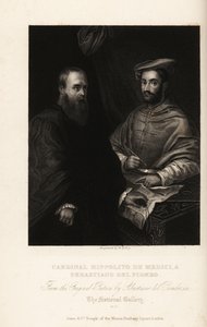 Porträt von Sebastiano del Piombo, italienischer Maler der Hochrenaissance und frühen Manierismus, ca. 1485-1547, mit Kardinal Ippolito de