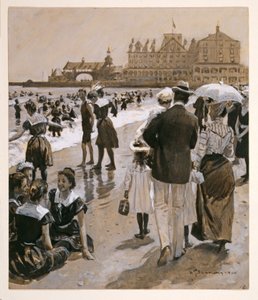 Strandszene aus Harpers Weekly, veröffentlicht 1900