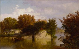 Bäume entlang des Baches im Herbst, 1861