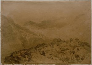 Ein felsiger Pass zwischen Bergen (Glen Croe, mit den Hängen von Ben Arthur: Ben an Lochain) von Joseph Mallord William Turner