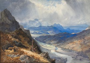 Ein Blick von Moel Cynwich: Blick über das Tal von Afon Mawddach und in Richtung Cader Idris von Joseph Mallord William Turner