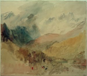 Mont-Blanc und Le Chetif über Pre-Saint Didier im Val d