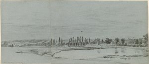 Weitläufige Landschaft mit einem Teich von William Turner of Oxford