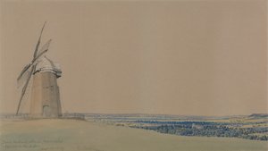 Tysoe Windmühle und Kirche, Warwickshire von William Turner of Oxford