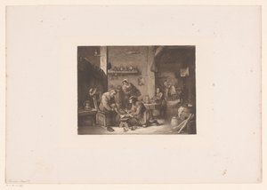 Interieur mit einem Arzt und einem Barbier