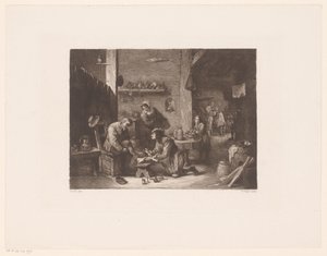 Interieur mit einem Arzt und einem Barbier