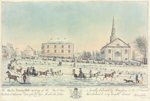 Das Treffen des Quebec Driving Club auf dem Place d’Armes, graviert von J. Smillie Jr., 1826 von William Wallace