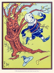 „Die Äste bogen sich herunter und wanden sich um ihn.“ aus „Der Zauberer von Oz“ von L. Frank Baum von William Wallace Denslow