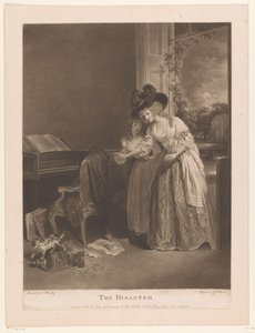 Junge Frauen entdecken, dass eine Katze den Vogel aus dem Käfig gefangen hat von William Ward