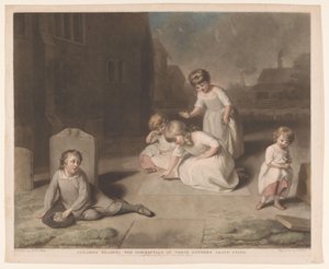 Kinder lesen die Inschrift auf dem Grabstein ihrer Mutter (Gruppen von Kindern) von William Ward