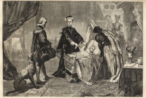 Königin Maria verlässt Stirling Castle - Maria Stuart (Maria I. von Schottland) vor der Wiege ihres Sohnes (Jakob Stuart, Jakob VI und I) von William Ward
