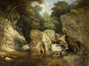 Szene in Nordwales, ca. 1846 von William West