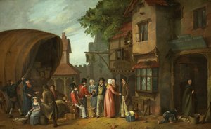 Szene vor einem Gasthaus, vielleicht in Congresbury, Somerset, ca. 1824 von William West