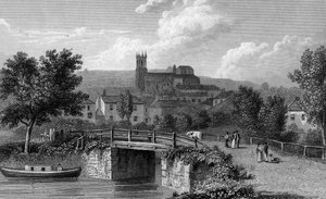Hythe von der Kanalbrücke aus gesehen, graviert von E. Finden, 1829