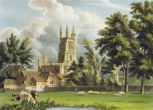 Winchester College von der Wiese, aus 