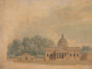 Aufriss eines vorgeschlagenen Gebäudes für das Downing College, Cambridge von William Wilkins