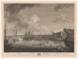 Ansicht der Werft von Deptford von William Woollett