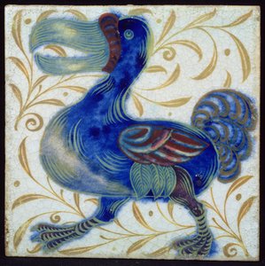 Fliese mit Vogeldesign von William de Morgan