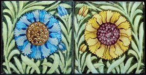 Fliesen mit persischem Blumenmuster von William de Morgan