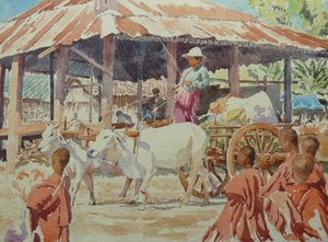 910 Jungenmönche auf dem Thaung Tho Markt von Wilson Clive