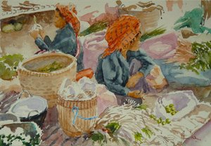 938 Nampan Markt, warten auf Kunden von Wilson Clive