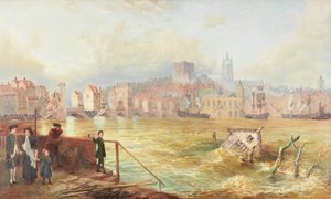 Das Ende der alten Tyne-Brücke, 1900 von Wilson Hepple