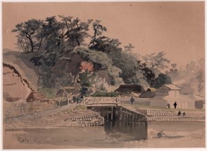 Landschaft mit Brücke