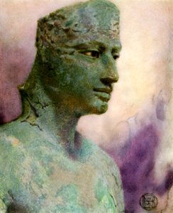 Kopf einer Bronzestatue von Pepy I, altägyptischer Pharao, 24.-23. Jahrhundert v. Chr., 1926 von Winifred Mabel Brunton