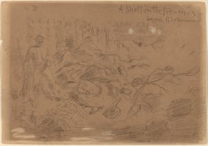 Eine Granate in den Schützengräben vor Richmond [recto] von Winslow Homer
