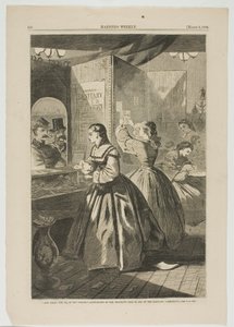 "Etwas für mich, bitte?"—Postamt der Brooklyn-Messe zugunsten der Sanitätskommission von Winslow Homer