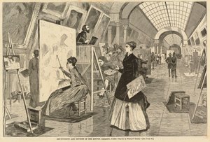 Kunststudenten und Kopisten in der Louvre-Galerie, Paris von Winslow Homer