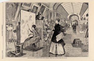 Kunststudenten und Kopisten in der Louvre-Galerie, Paris, aus Harper