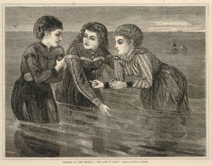 Baden in Long Branch - "Oh, ist das kalt!", aus Every Saturday, 26. August 1871 von Winslow Homer