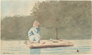 Junge auf einem Floß von Winslow Homer