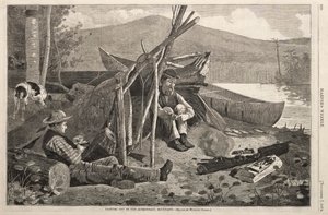 Camping in den Adirondack Mountains, 1874 von Winslow Homer