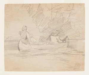 Kanu mit drei Männern von Winslow Homer