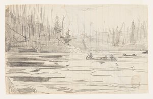 Kanus auf einem See von Winslow Homer
