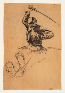 Kavalleriesoldat mit Schwert zu Pferd von Winslow Homer
