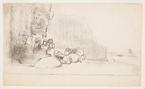 Kinder spielen am Strand, Cullercoats, England von Winslow Homer