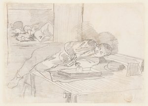 Chinesischer Mann, der in einem Clubhaus in der Baxter Street, New York City, eine Opium-Pfeife raucht von Winslow Homer